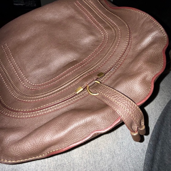 Large Chloé Marcie Top Handle Hobo Style Leather Bag - Picture 13 of 15